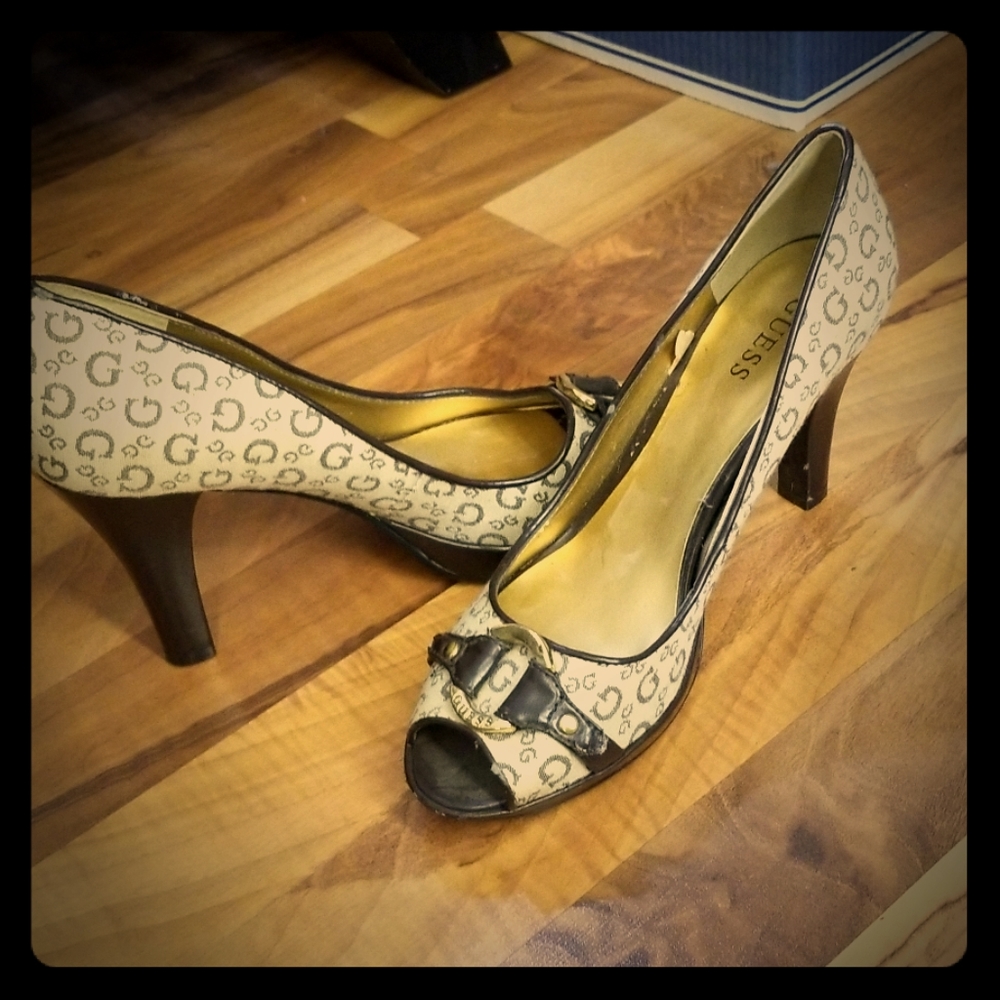 Guess open toe heels